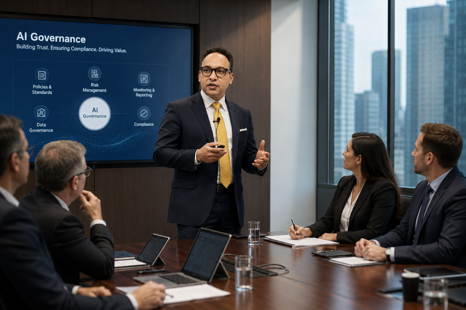 Dr. Beza in executive boardroom session